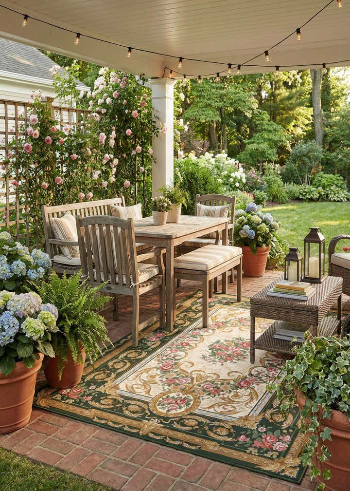 5' x 8' Easy-Clean Traditional Indoor / Outdoor Rug