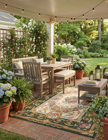 5' x 8' Easy-Clean Traditional Indoor / Outdoor Rug