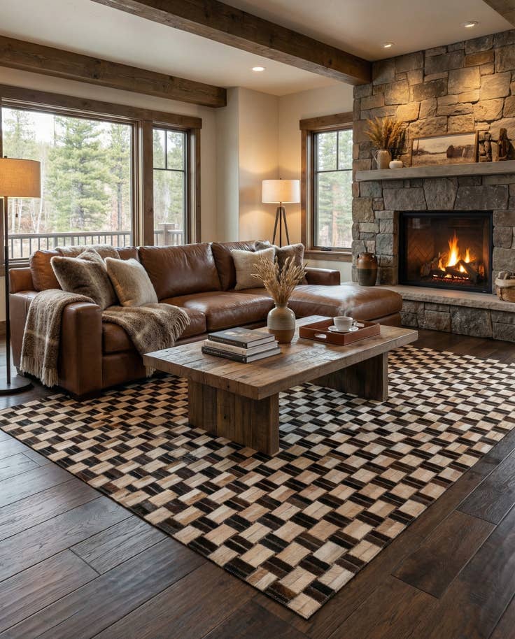 Detail image of 5' x 7' 11 Cowhide - Patchwork Rug