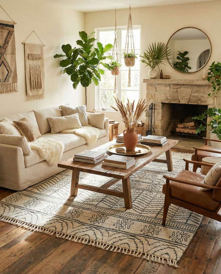 8' x 10' 5 Hand Knotted Moroccan Wool Rug