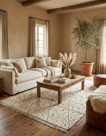 6' 1 x 9' 5 Hand Knotted Moroccan Wool Rug