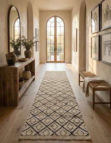 3' 2 x 16' 9 Hand Knotted Moroccan Wool Runner Rug