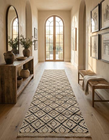 3' 2 x 16' 9 Hand Knotted Moroccan Wool Runner Rug
