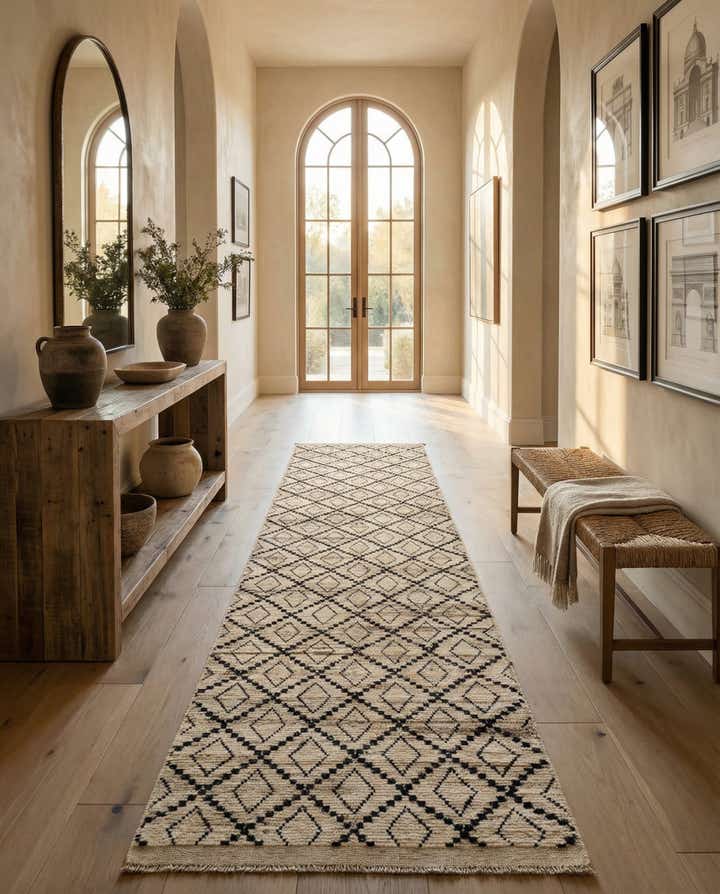 3' 2 x 16' 9 Hand Knotted Moroccan Wool Runner Rug
