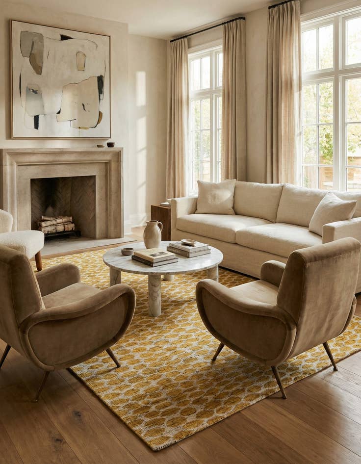 Detail image of  6' 1 x 9'  Hand Knotted Darya Wool Rug