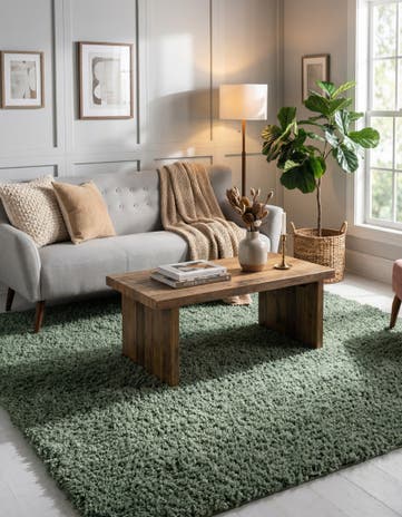 Sage Zermatt Shag Square Rug