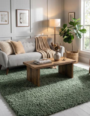 Sage Zermatt Shag Square Rug