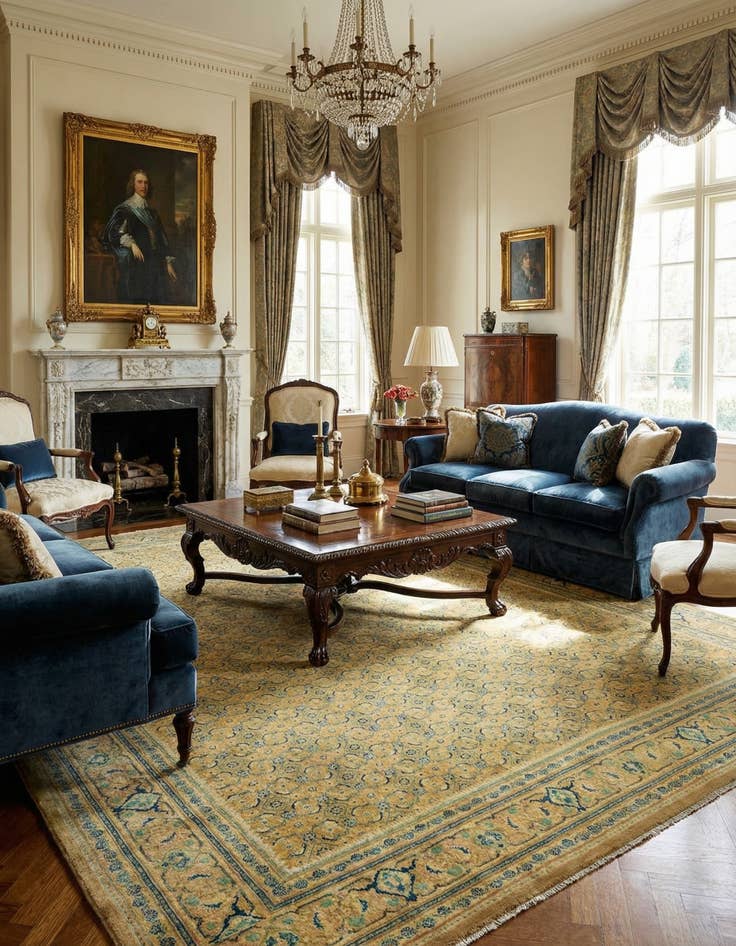 Detail image of 10' 5 x 13' 3  Hand Knotted Farahan Persian Wool Rug