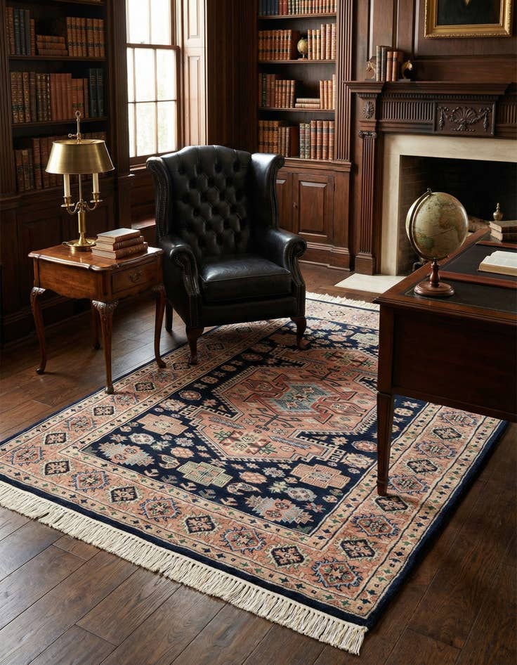 Detail image of  4' 5 x 6'  Hand Knotted Bokhara Oriental Wool Rug