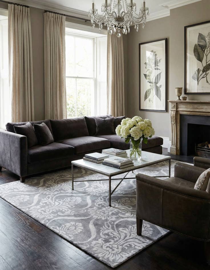 Detail image of 6' 8 x 9' 11  Hand Knotted Darya Wool Rug