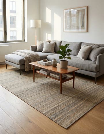 4' 1 x 6' 5 Hand Woven Kilim Modern Wool Rug