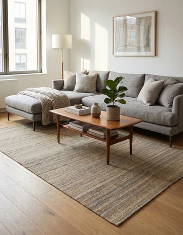 4' 1 x 6' 5 Hand Woven Kilim Modern Wool Rug