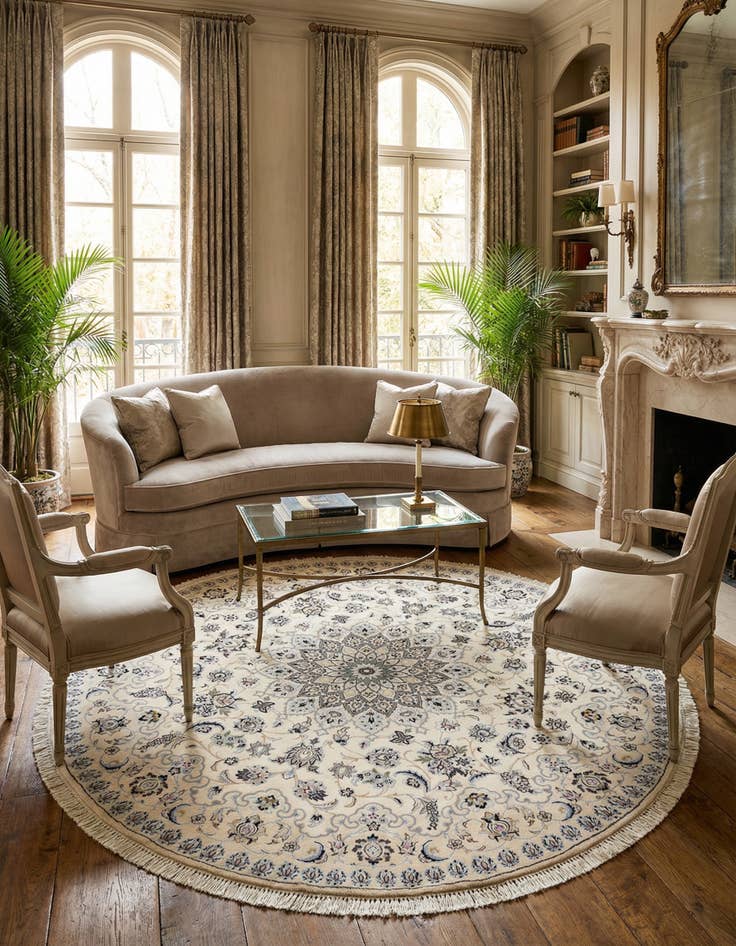 Detail image of 6' 11 x 7' Nain Round Rug