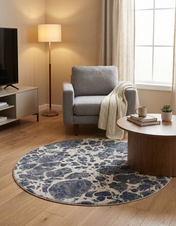 Gray Oasis Round Rug