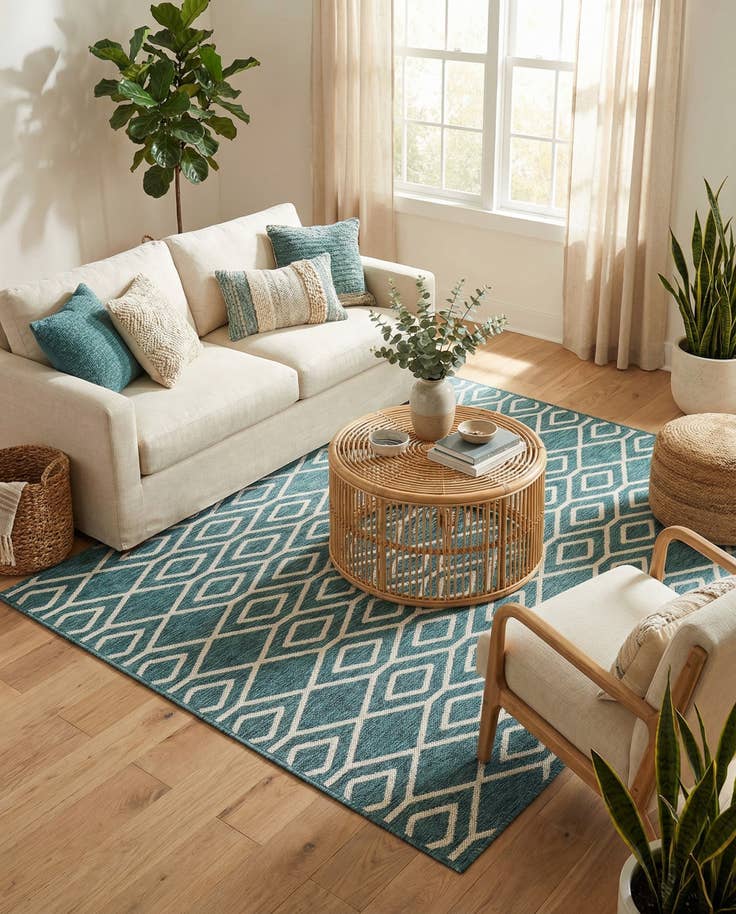 Detail image of 5' 3 x 8' Easy-Clean Jill Zarin Turks and Caicos Indoor / Outdoor Rug