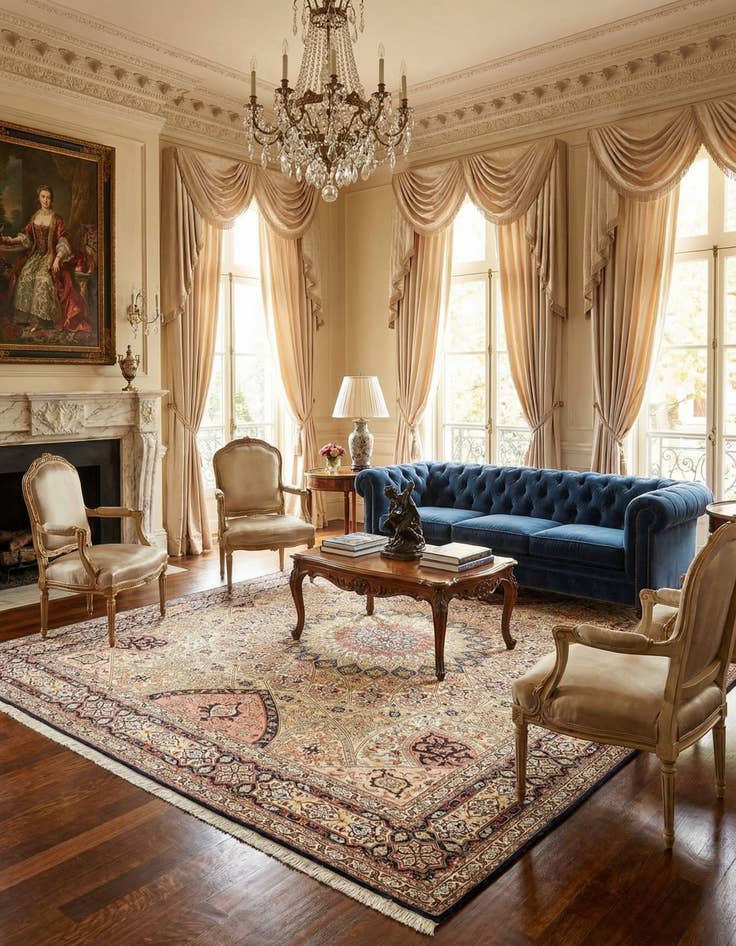 Detail image of 6' 8 x 8' 3  Hand Knotted Tabriz Persian Rug