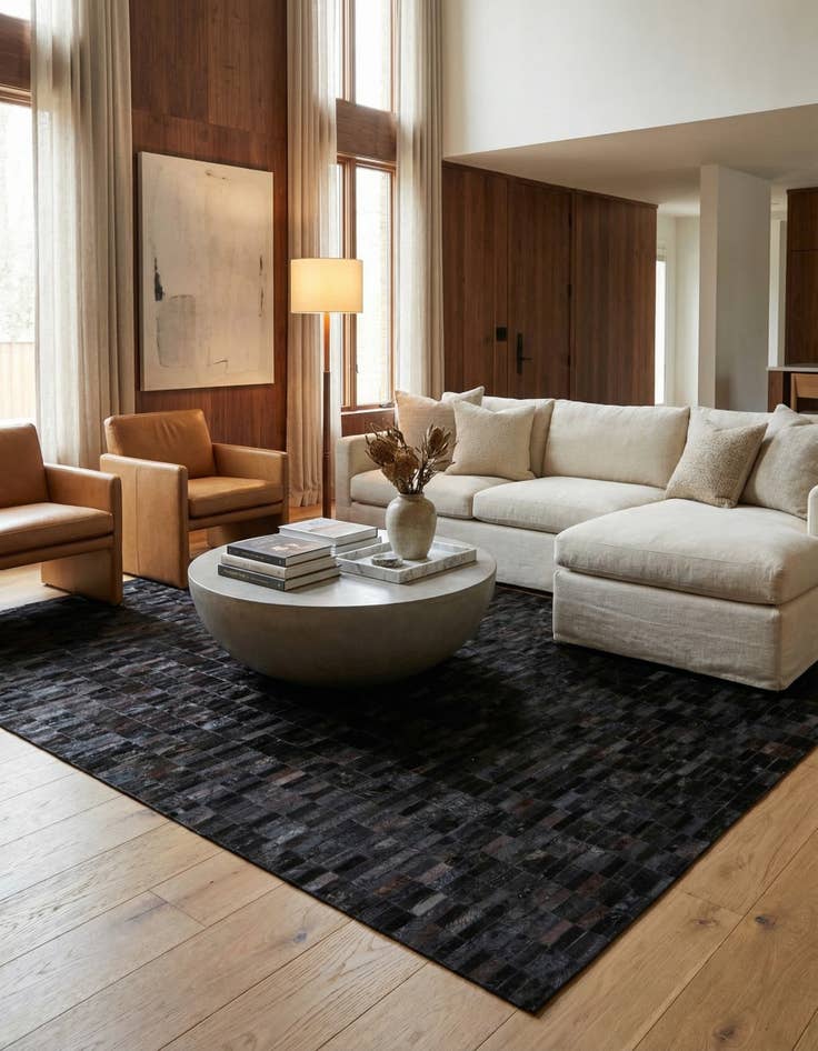 Detail image of 6' x 9' Cowhide Stocks Rug