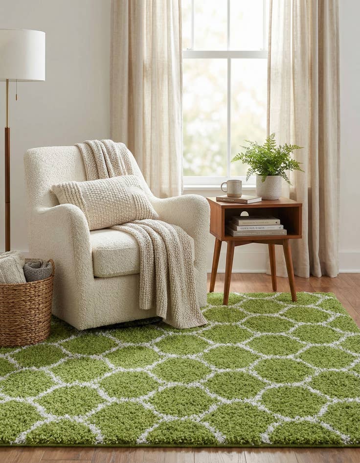 Detail image of 6' x 6' Trellis Shag Square Rug