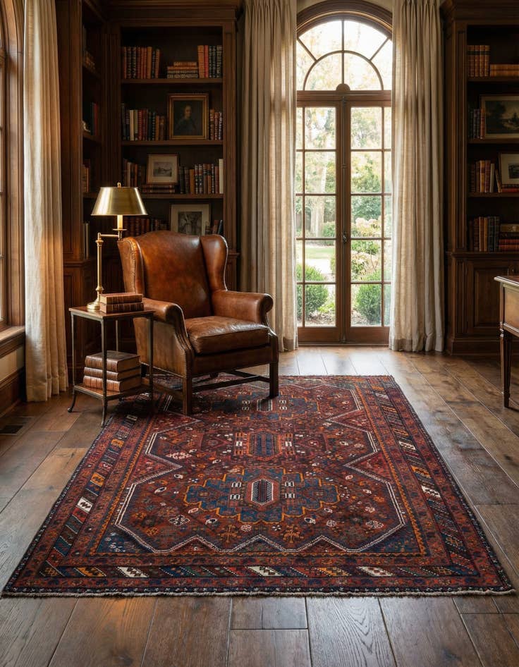 Detail image of 5' 1 x 6' 11 Shiraz Wool Rug