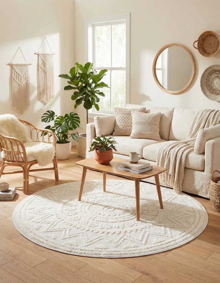 Detail image of 6' x 6' Boho Round Rug