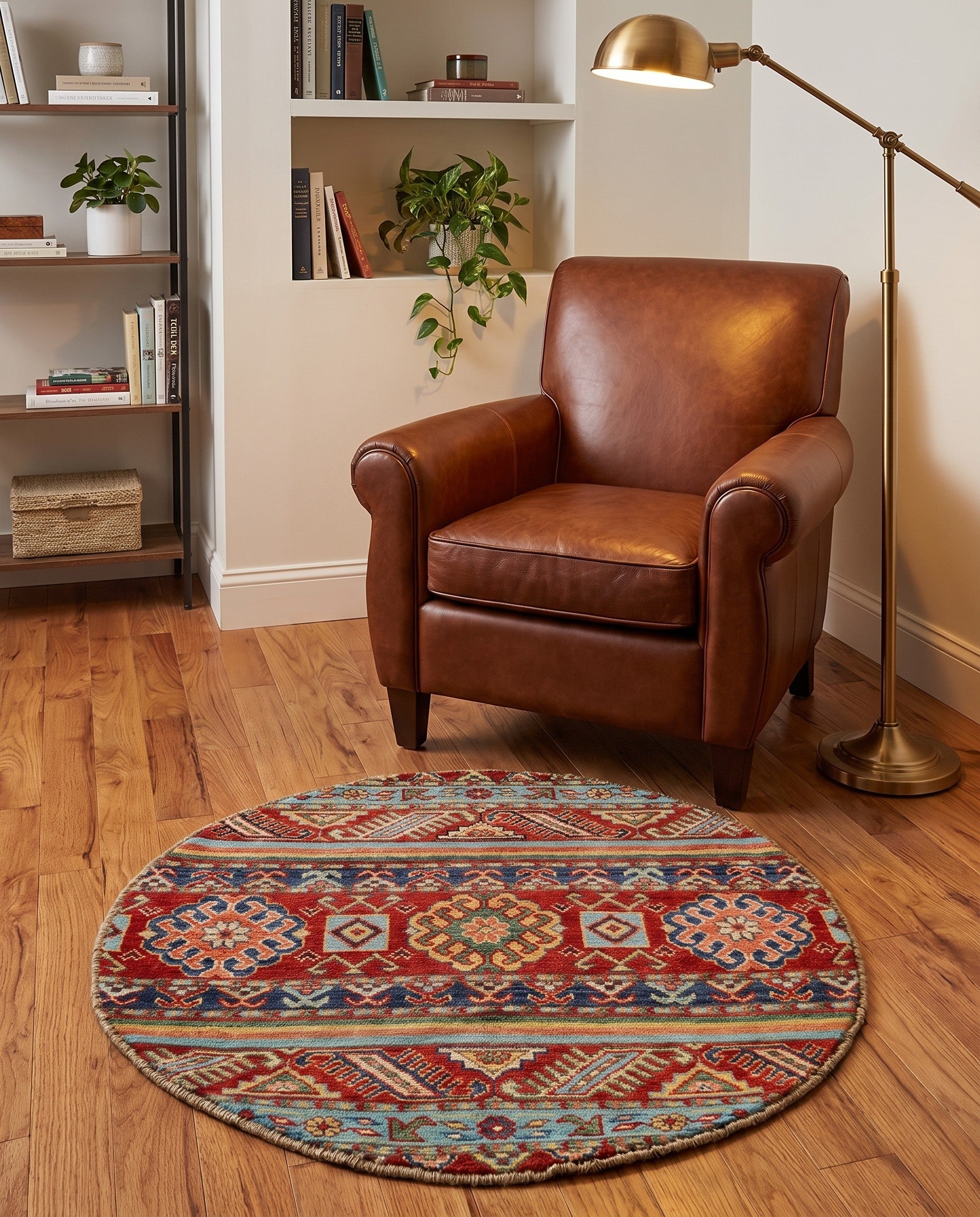 2' 11 x 2' 11 Hand Knotted Kazak Round Rug