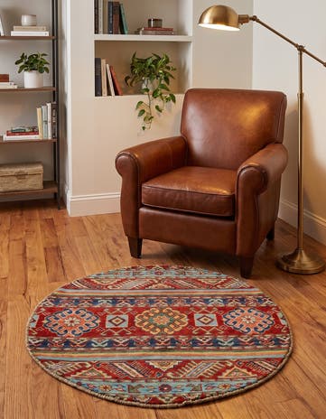 2' 11 x 2' 11 Hand Knotted Kazak Round Rug