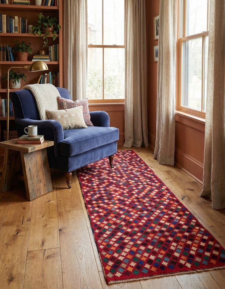 Detail image of  2' 9 x 10'  Hand Knotted Balouch Wool Runner Rug