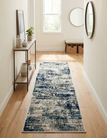 Navy Blue Gossamer Runner Rug