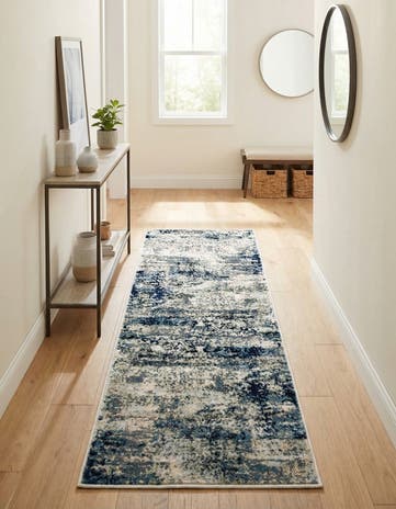Navy Blue Gossamer Runner Rug