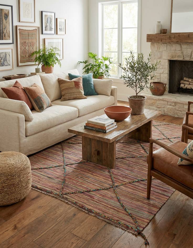 Detail image of 5' 3 x 7' 9 Hand Knotted Moroccan Wool Rug