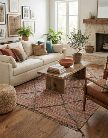 5' 3 x 7' 9 Hand Knotted Moroccan Wool Rug