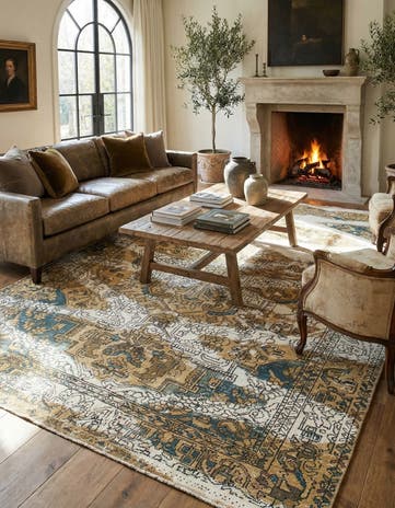 6' 7 x 9' 9 Hand Knotted Ultra Vintage Persian Wool Rug