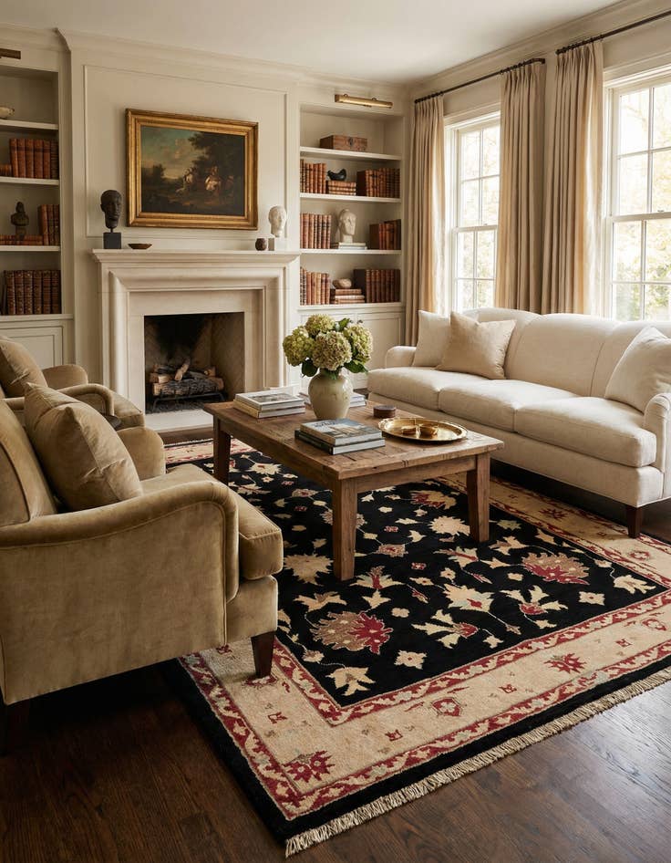 Detail image of 5' 1 x 7' 5  Hand Knotted Ziegler Wool Rug