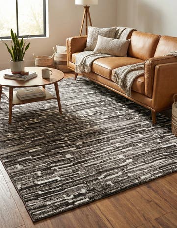 Black and Ivory Sepia Rug
