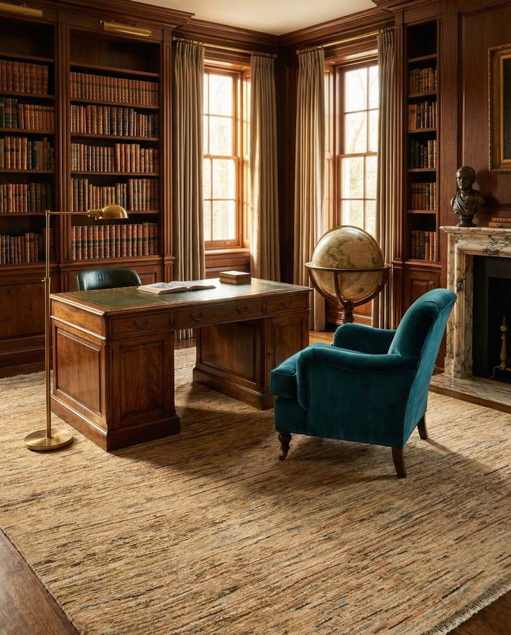 Detail image of 8' 1 x 9' 7 Hand Knotted Modern Ziegler Wool Rug