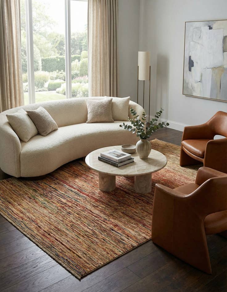 Detail image of 6' 6 x 9' 8  Hand Knotted Modern Ziegler Rug