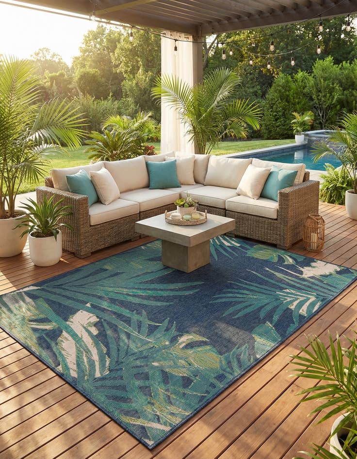Detail image of 9' x 12'  Washable Baja Indoor / Outdoor Rug