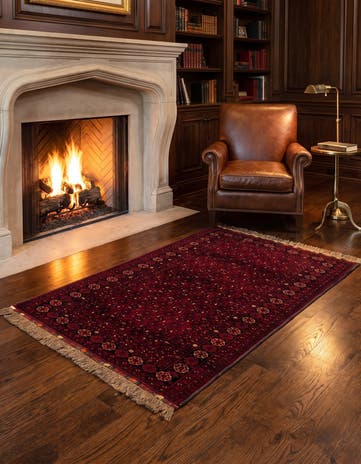 3' 6 x 6' 2 Hand Knotted Afghan Ersari Wool Rug