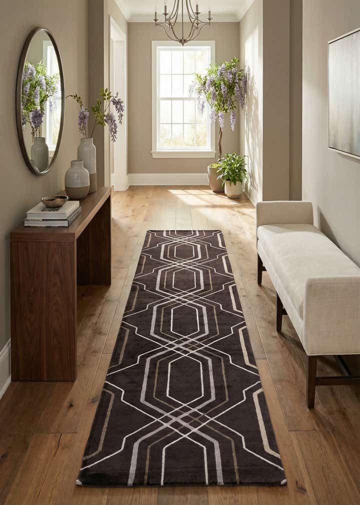 2' 8 x 9' 11 Hand Knotted Darya Wool Runner Rug