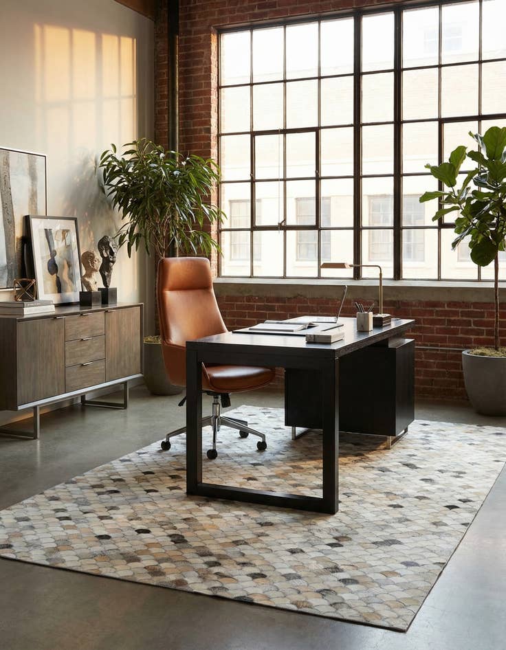 Detail image of  5' x 8' Cowhide Leather Rug