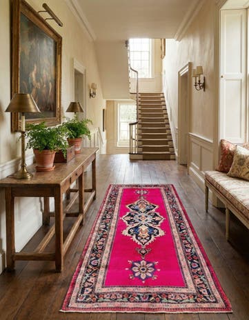 4' x 9' 2 Hand Knotted Hamedan Persian Wool Runner Rug
