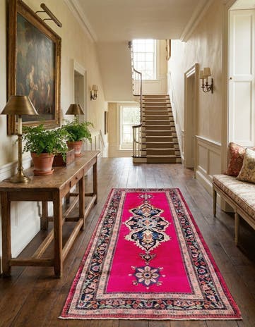 4' x 9' 2 Hand Knotted Hamedan Persian Wool Runner Rug