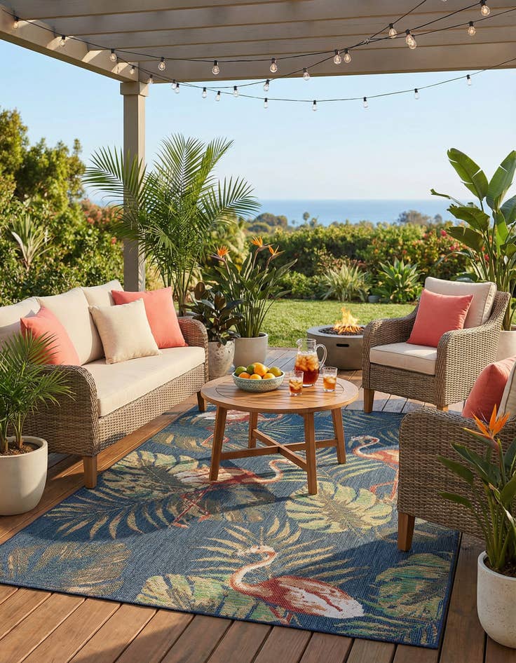 Detail image of  6' x 9'  Washable Baja Indoor / Outdoor Rug