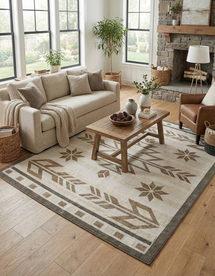 Detail image of 10' x 13'  Washable Modern Indoor / Outdoor Rug