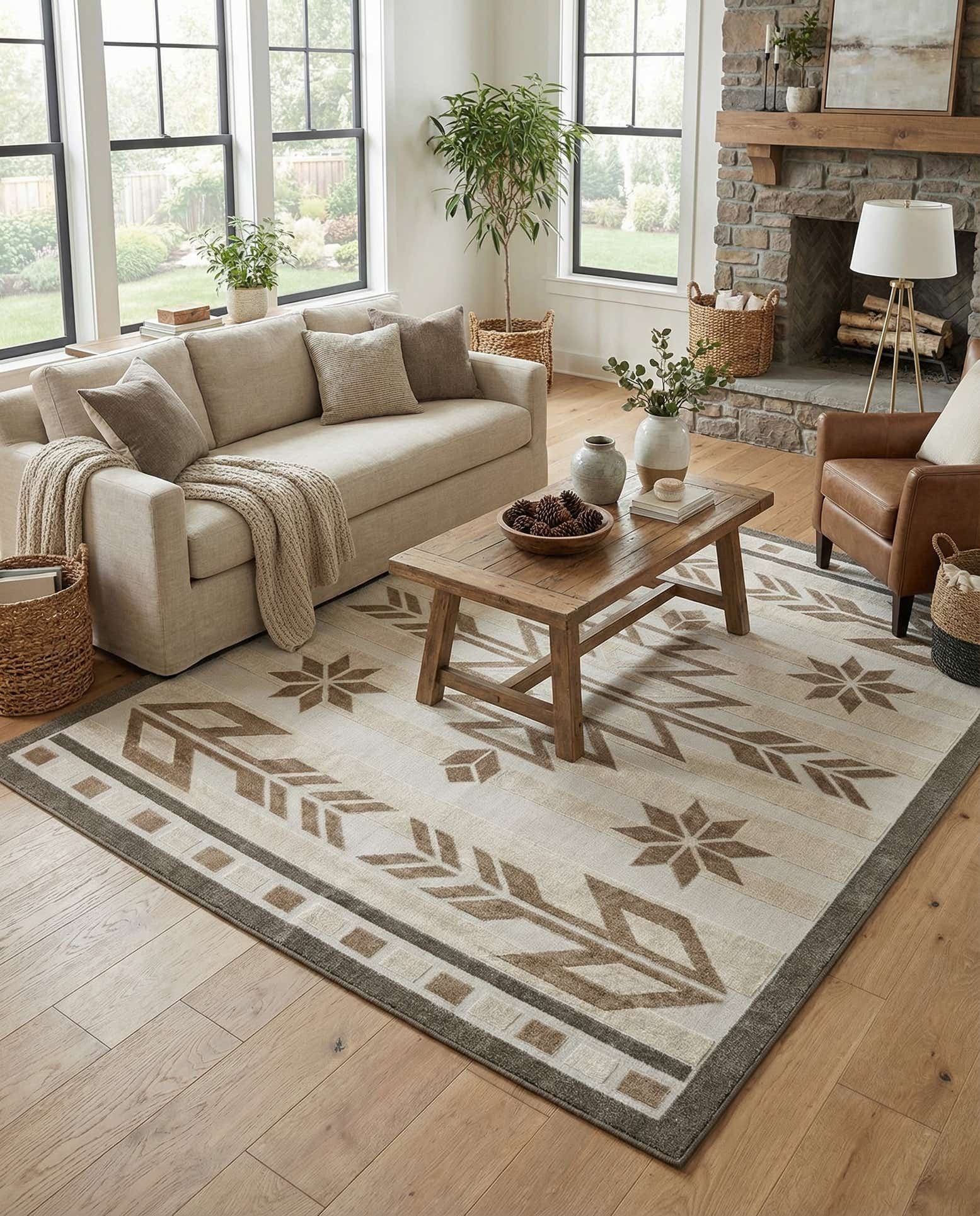 10' x 13' Easy-Clean Modern Indoor / Outdoor Rug