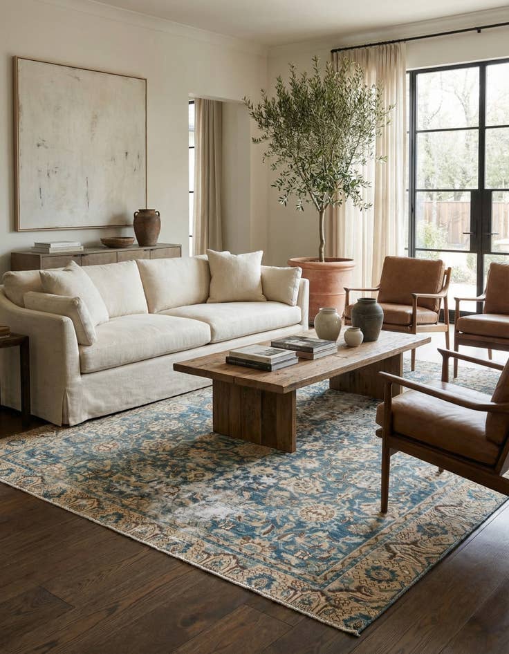 Detail image of 6' 5 x 9' 3  Hand Knotted Ultra Vintage Persian Wool Rug