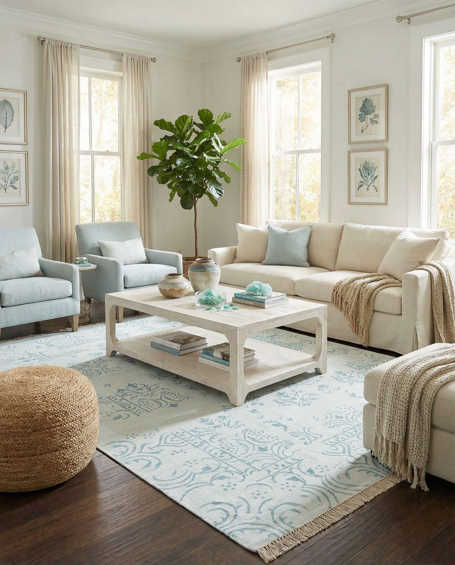 5' 7 x 7' 10 Hand Knotted Darya Wool Rug