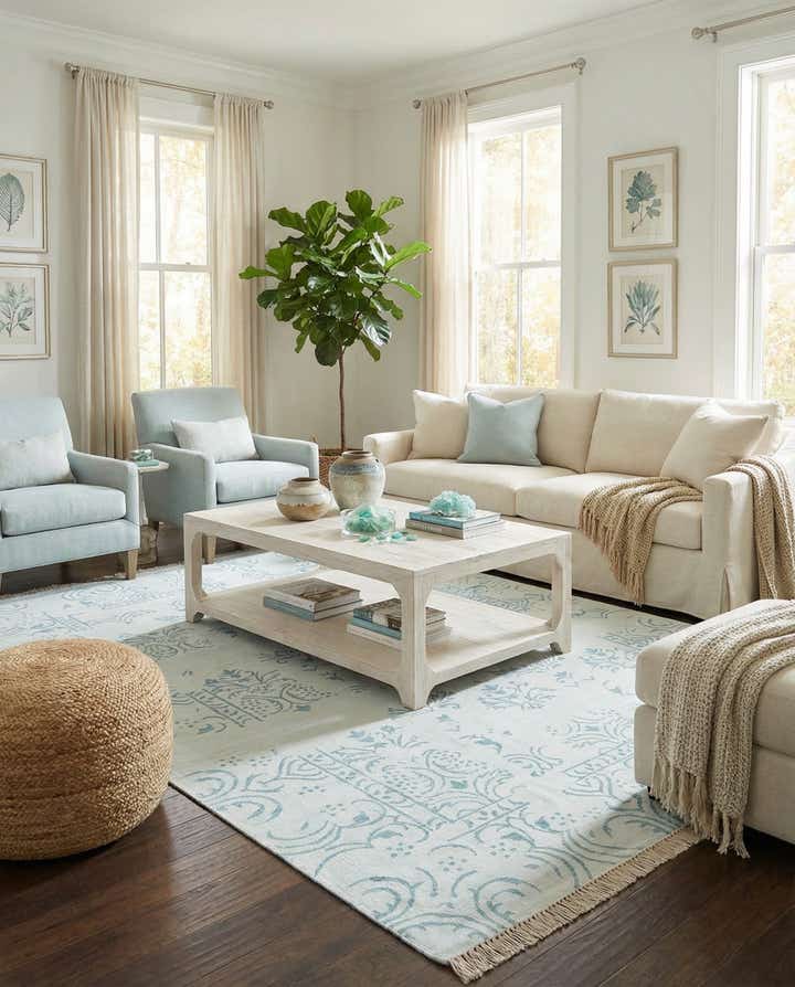 5' 7 x 7' 10 Hand Knotted Darya Wool Rug