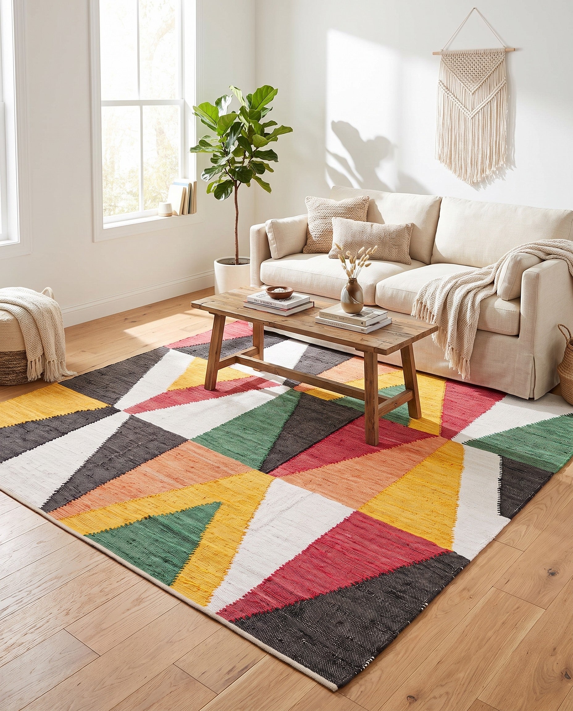 Hand Braided Chindi Cotton Square Rug