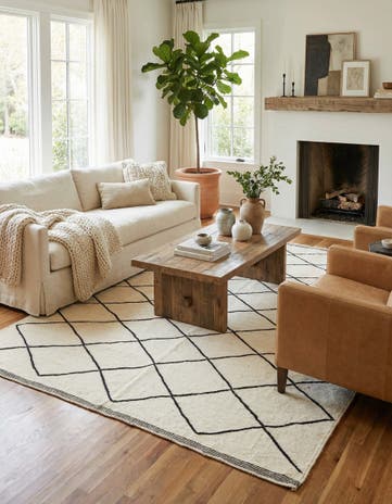6' 8 x 10' 3 Hand Knotted Moroccan Wool Rug